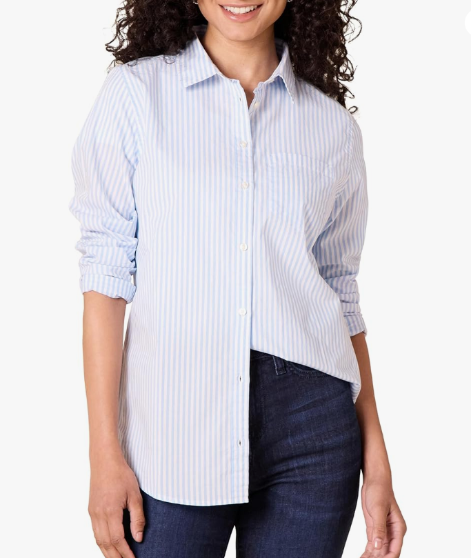 Amazon Essentials Women's Classic-Fit No-Iron Dress Shirt