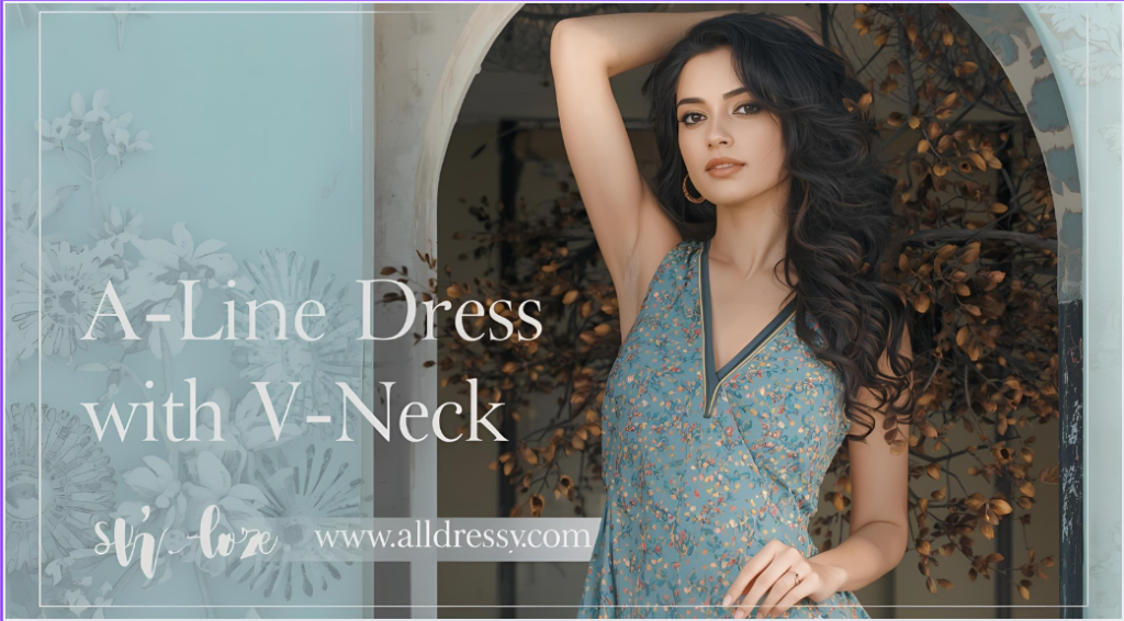 A-Line Dress with V-Neck