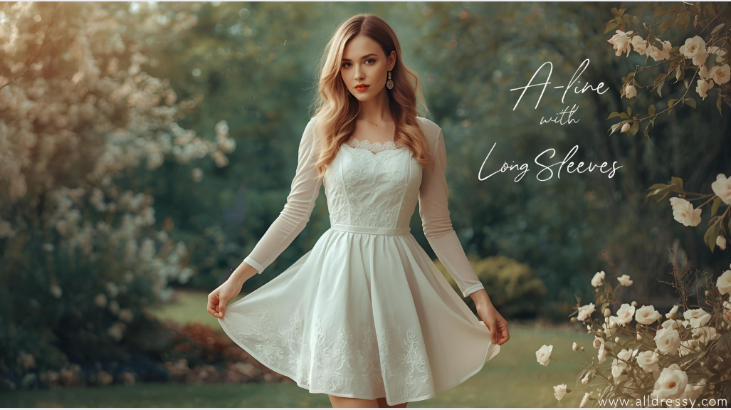 A-Line Dress with Long Sleeves