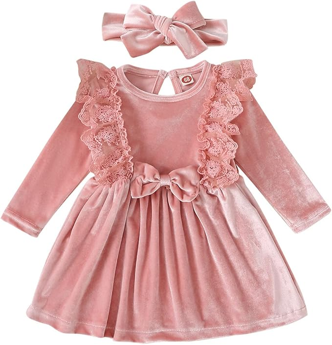 Baby Girl Velvet Christening Gown