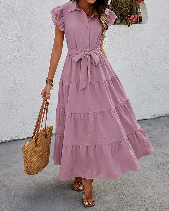 Belted Cotton Wrap Dress