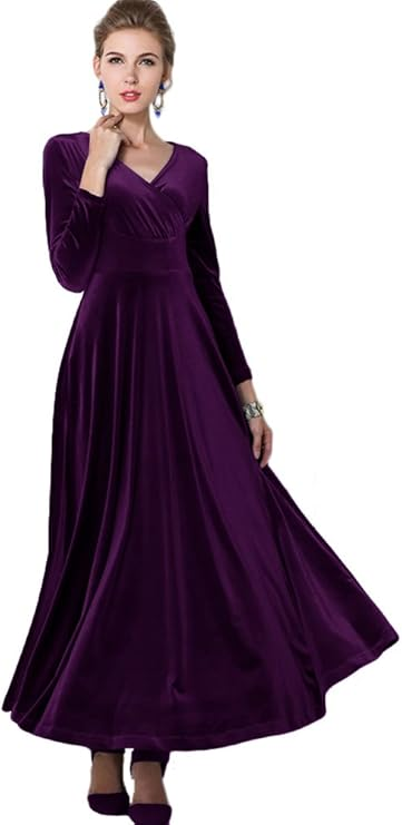 Urban CoCo Ruched Velvet Long Dress