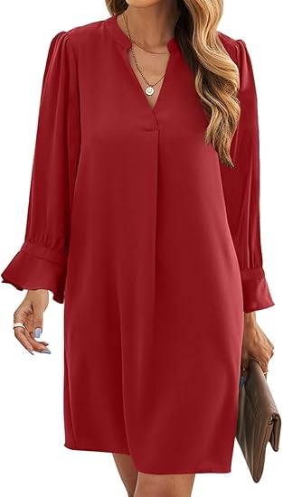 The Versatile Staple: Long-Sleeve Shift Dress with Pockets