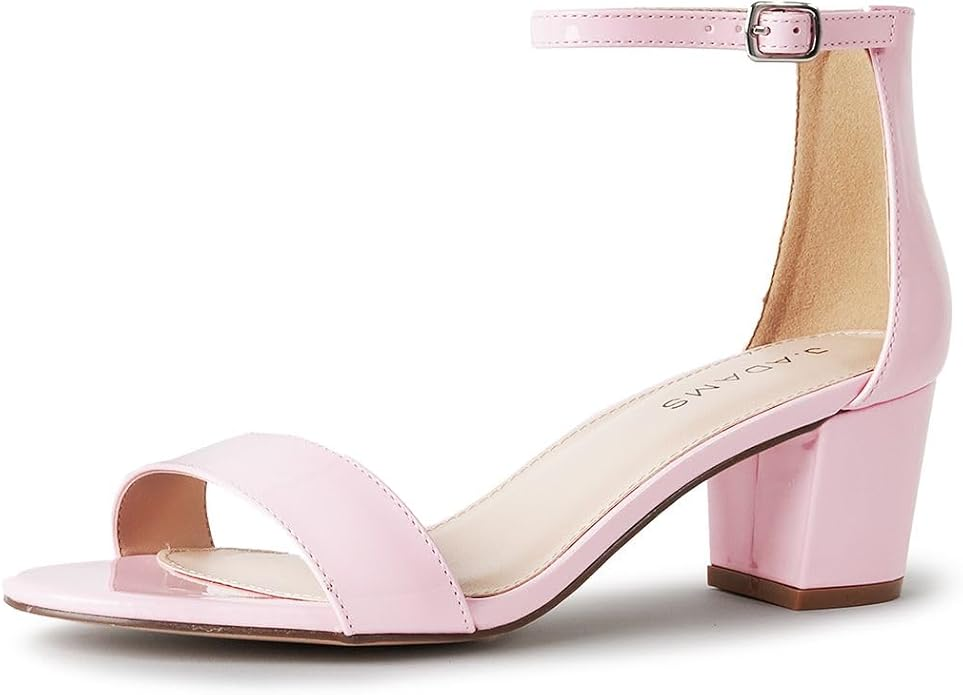 Dokotoo Adjustable Strap Low Block Heel Pump