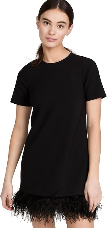 Statement Feather-Trim Dress