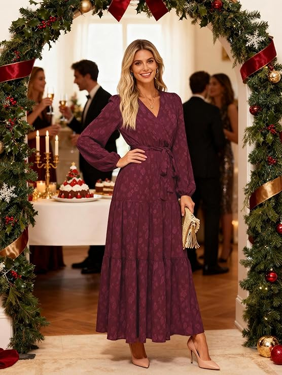  Long Sleeve Wrap Dress — Flattering Everyday Holiday Choice