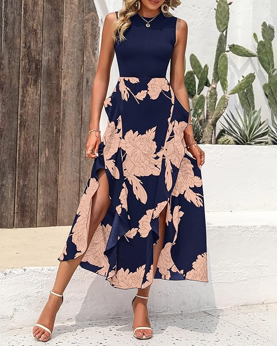 BTFBM Strapless Ruffled Midi Dress
