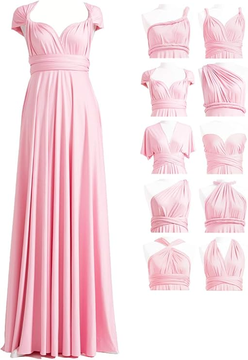 Convertible Wrap Maxi Bridesmaid Dress