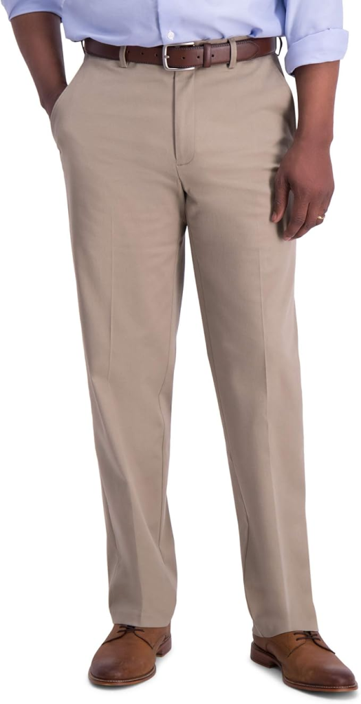 Haggar Men’s No‑Iron Expandable Waist Dress Pants
