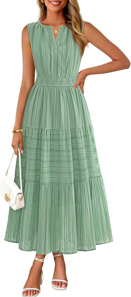 Merokeety V‑Neck Midi Dress