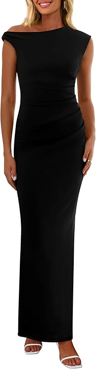  PrettyGarden Asymmetrical Satin Midi Dress