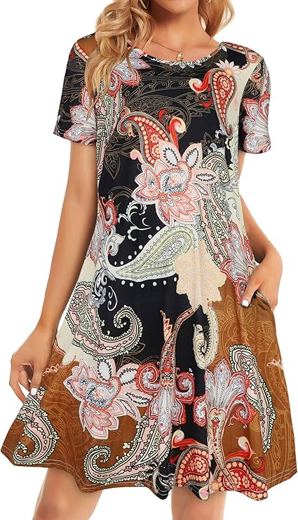 Elescat Women’s Casual T-Shirt Sundress – Classic Comfort