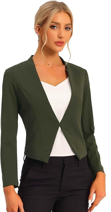 Allegra K Women's Cropped Blazer