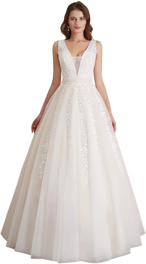 3D Beaded Lace Modest Bridal Gown