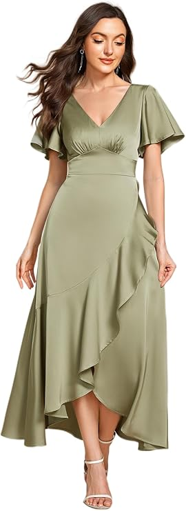 High Neck Satin Wrap Modest Wedding Dress