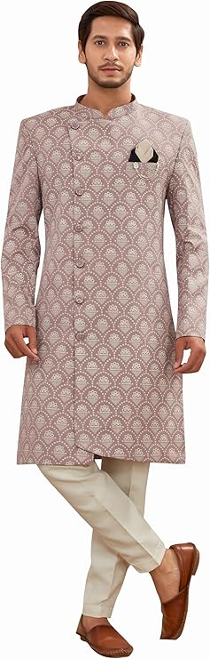  Men's Asymmetrical Indo Western Kurta Set