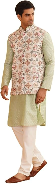Men's Silk Blend Indo Western Kurta Jacket Set