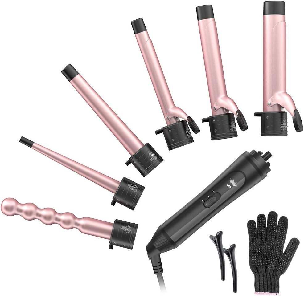 Professional Curling Iron Set with Adjustable Barrels