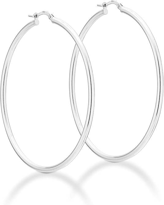 Miabella Sterling Silver Hoop Earrings