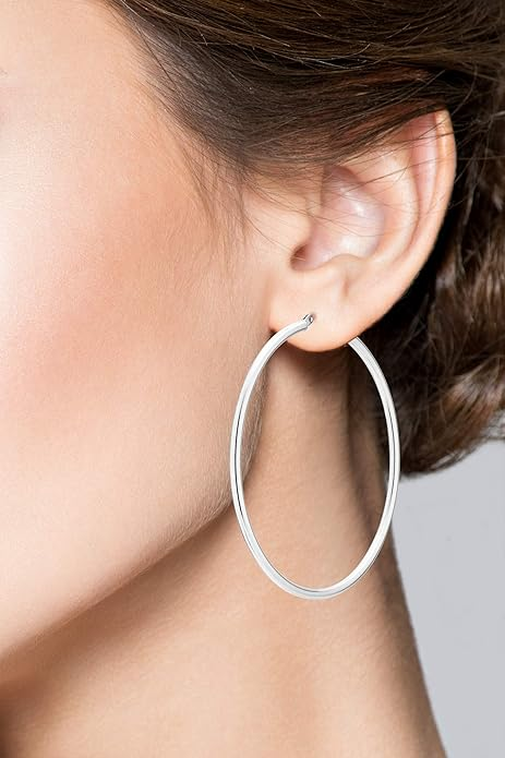 Miabella Sterling Silver Hoop Earrings