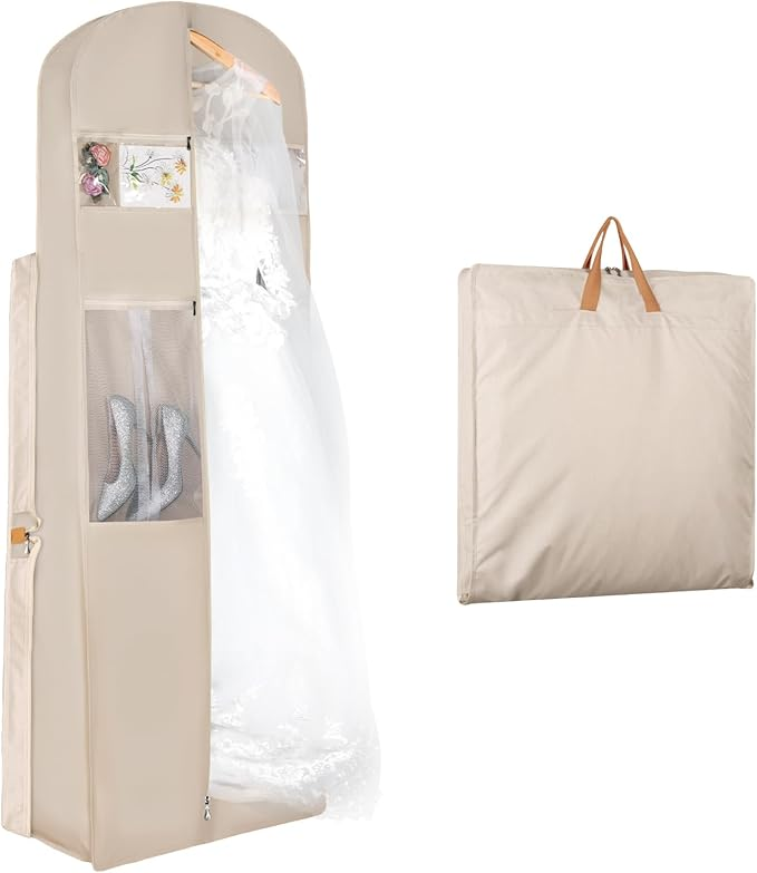 Zilink 72″ Wedding Dress Garment Bag with Gusset & Pockets