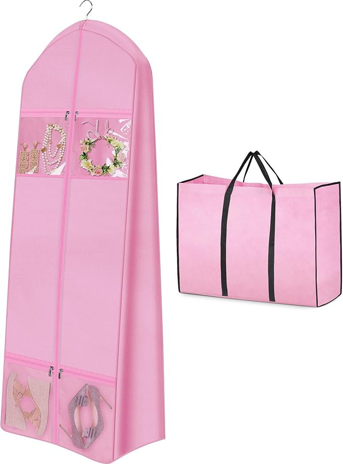 MISSLO 70″ Wedding Dress Garment Bag with Bride Tote