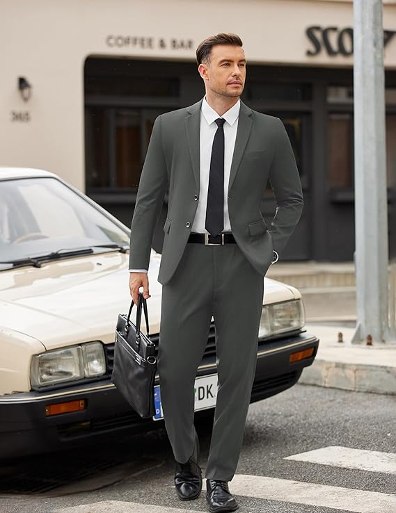 COOFANDY Men's Slim Fit 2 Piece Suit