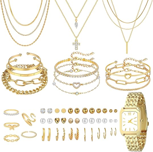 NEWITIN 49-Piece Gold Jewelry Set