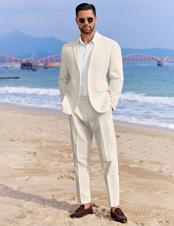 COOFANDY Men’s Two‑Piece Linen Suit