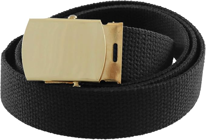 Dress Military Style Belt (Brass Buckle)