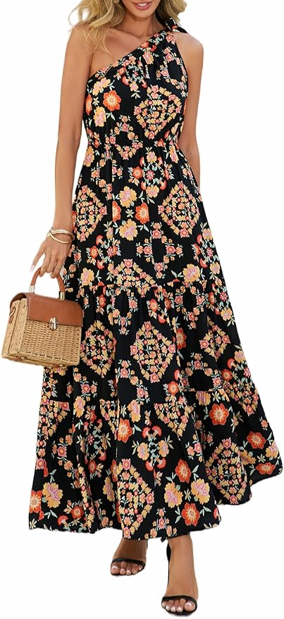  PRETTYGARDEN One‑Shoulder Maxi Dress