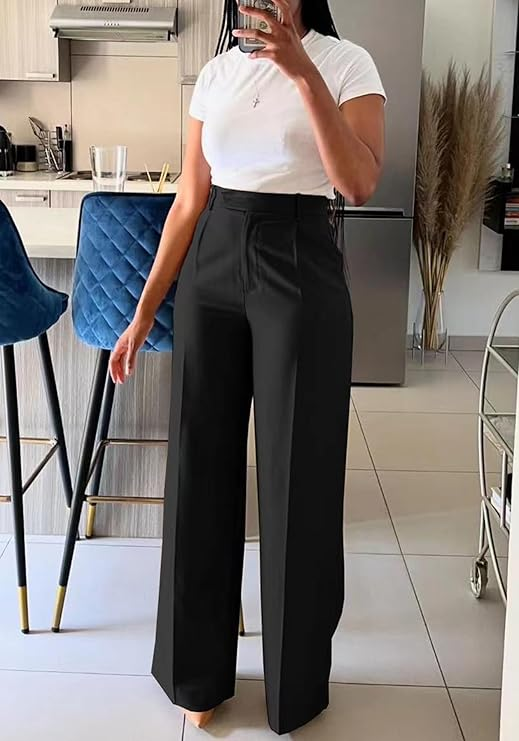 High‑Waist Wide‑Leg Trousers