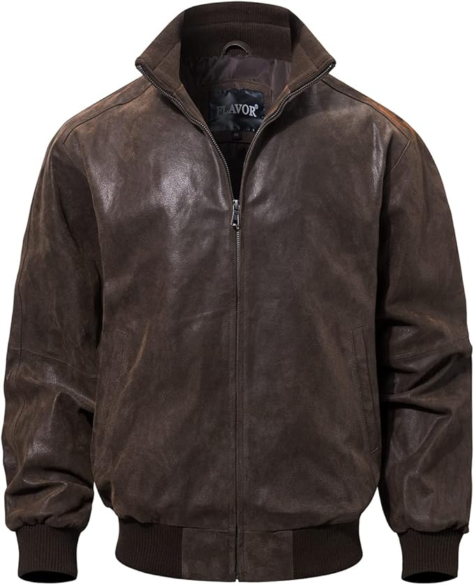 FLAVOR Men’s Real Leather Jacket