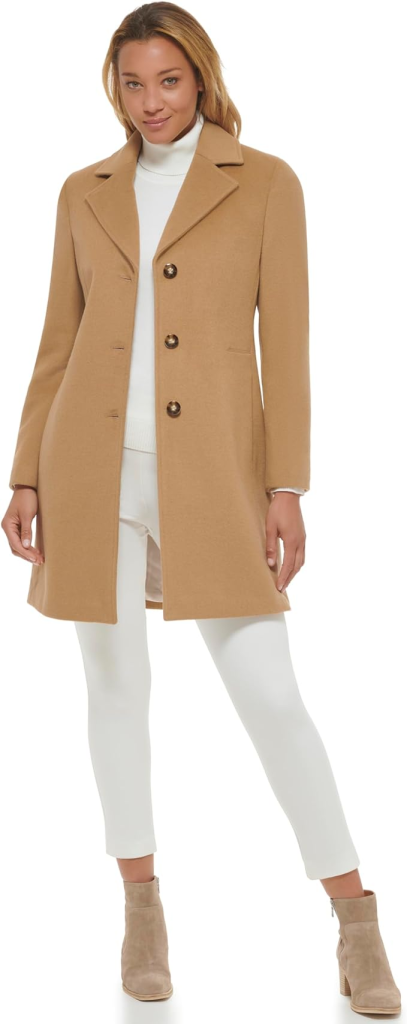 Tailored Wool Blend Coat