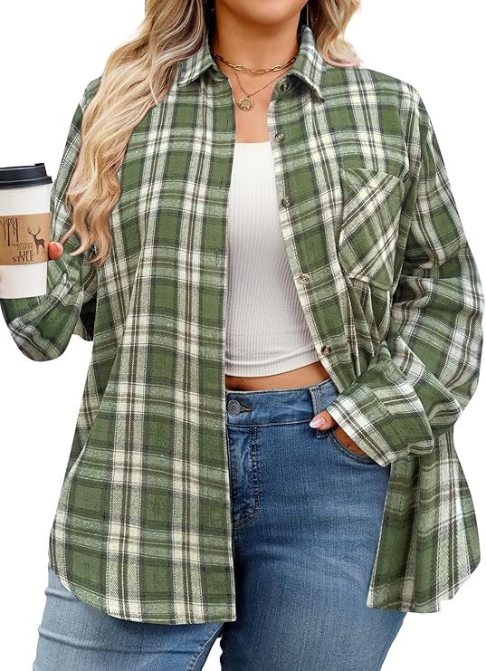 Oversized Plaid Flannel Shirt – Layering Favorite