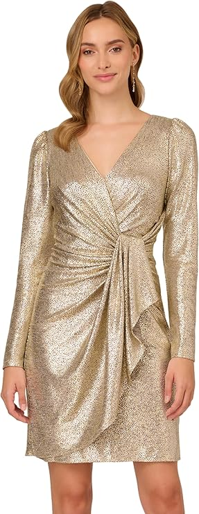 TOM FORD V-Neck Cocktail Dress with Draped Waterfall Centre Front Detail