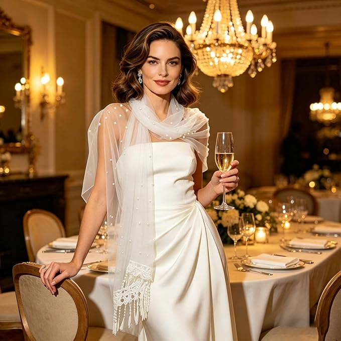 Women's Lace Filipiniana Gown with Pearl Embellishments