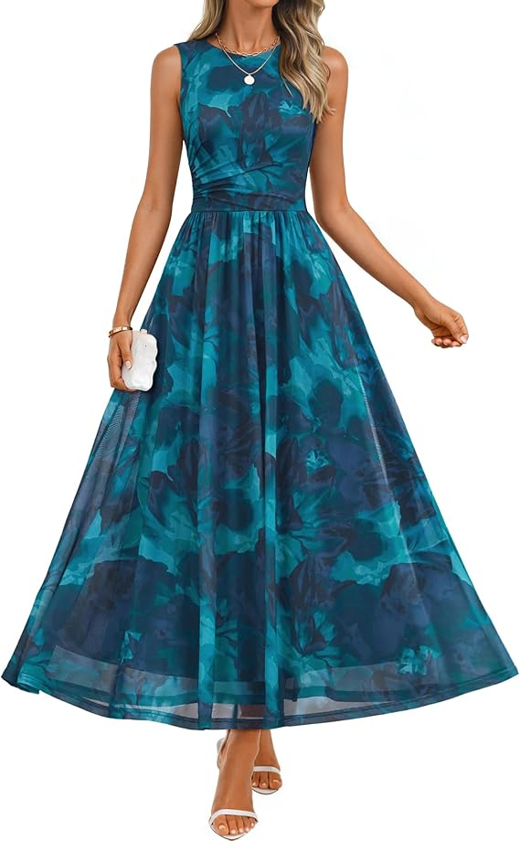 ZESICA Women's Bohemian Floral Maxi Dress