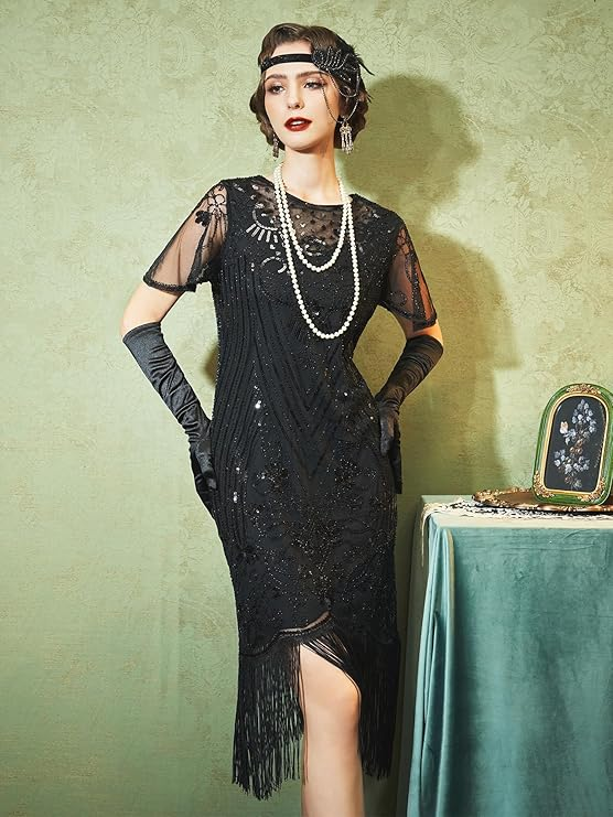 SWEETV Women's 1920s Flapper Dress