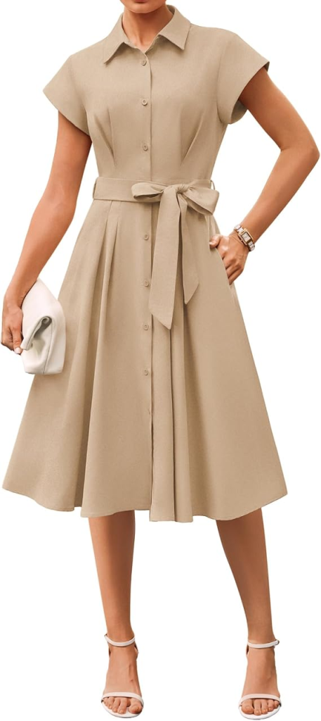 Amazon Essentials Women's Fit & Flare Jersey Midi Dress