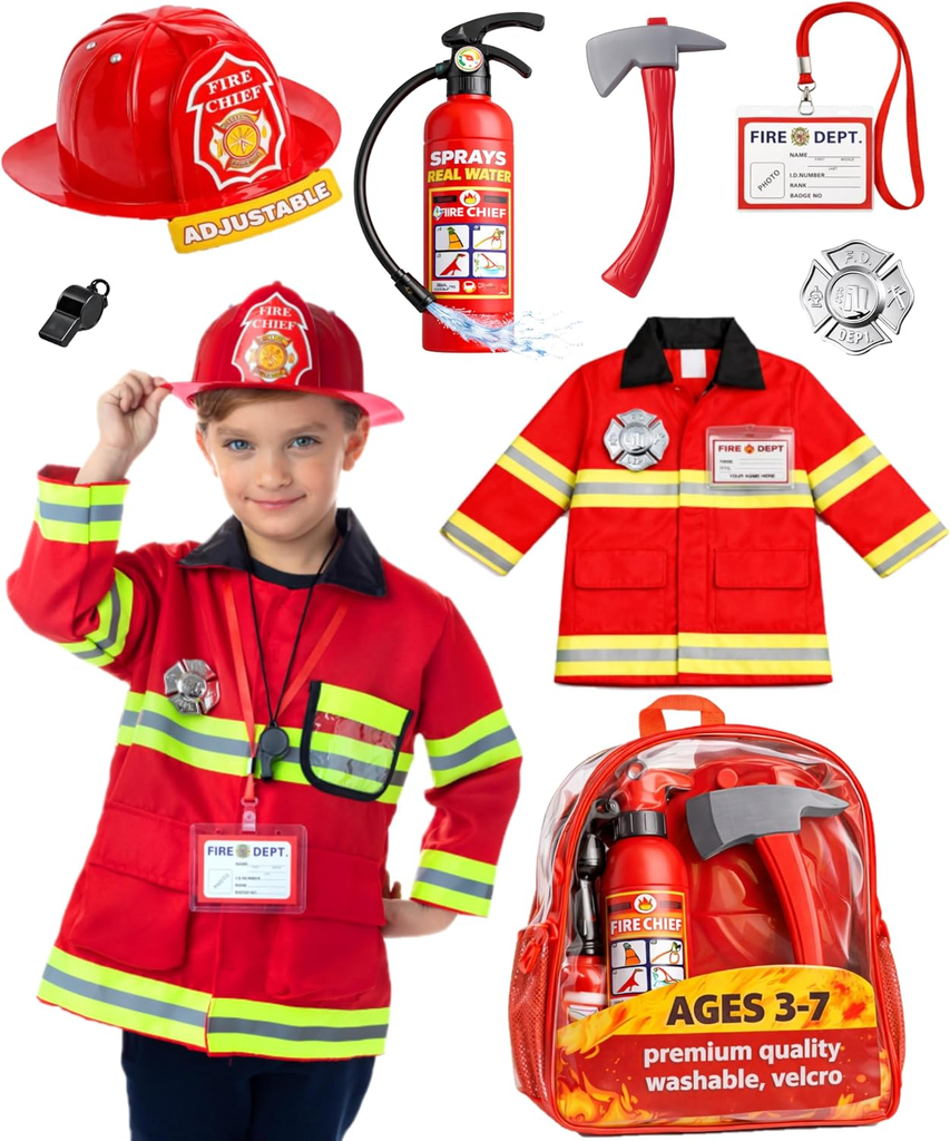 Melissa & Doug Fire Chief Role Play Costume Dress-Up Set