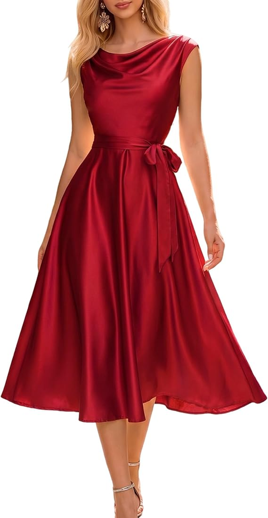 PRETTYGARDEN Women's Satin Cocktail Dress